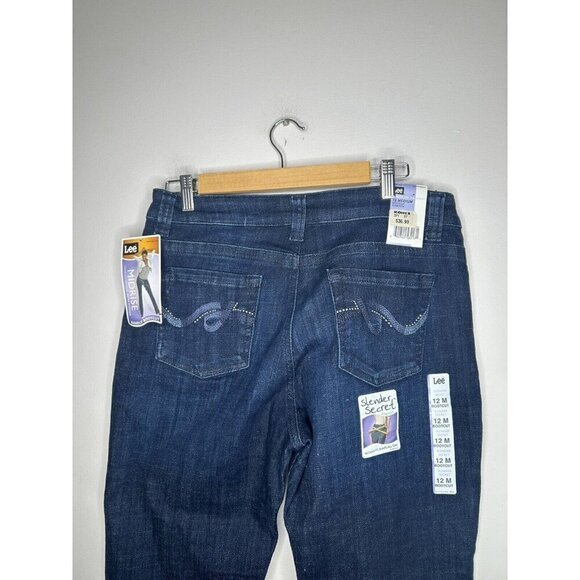 Lee Women's Jeans Barely Bootcut Blue Mid Rise Fit Denim Stretch Size 12 M NWT - Picture 3 of 8